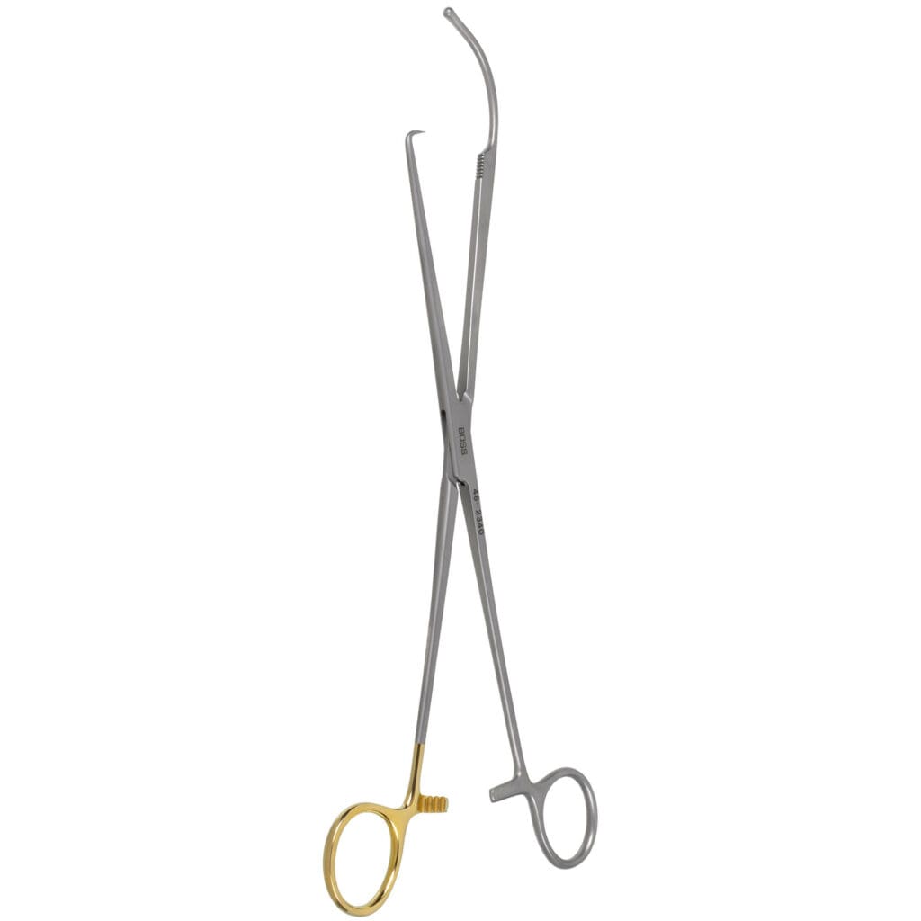11 1/2" Hulka Tenaculum Forceps - single tooth & probe tip - BOSS